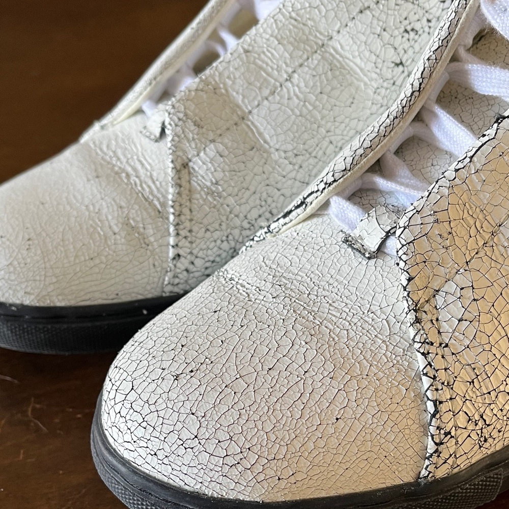 Creative Recreation Cracked White Sneakers with Black Soles